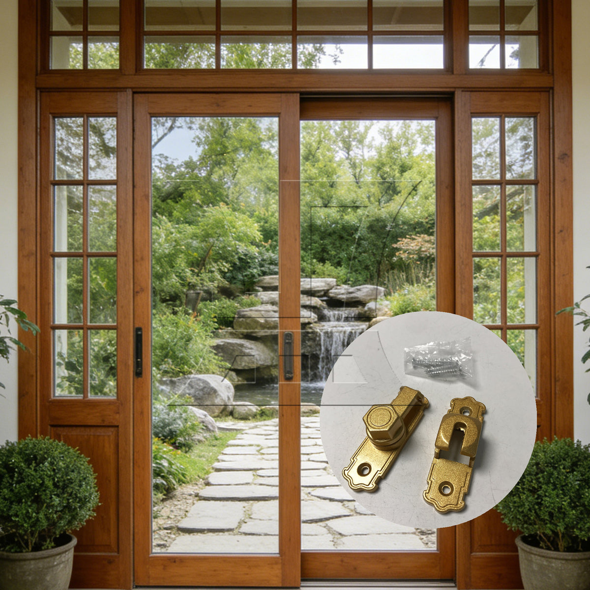 BQLZR 1pc Sliding Door Latch 90 180 Degrees Golden for Sliding Door Bathroom Door
