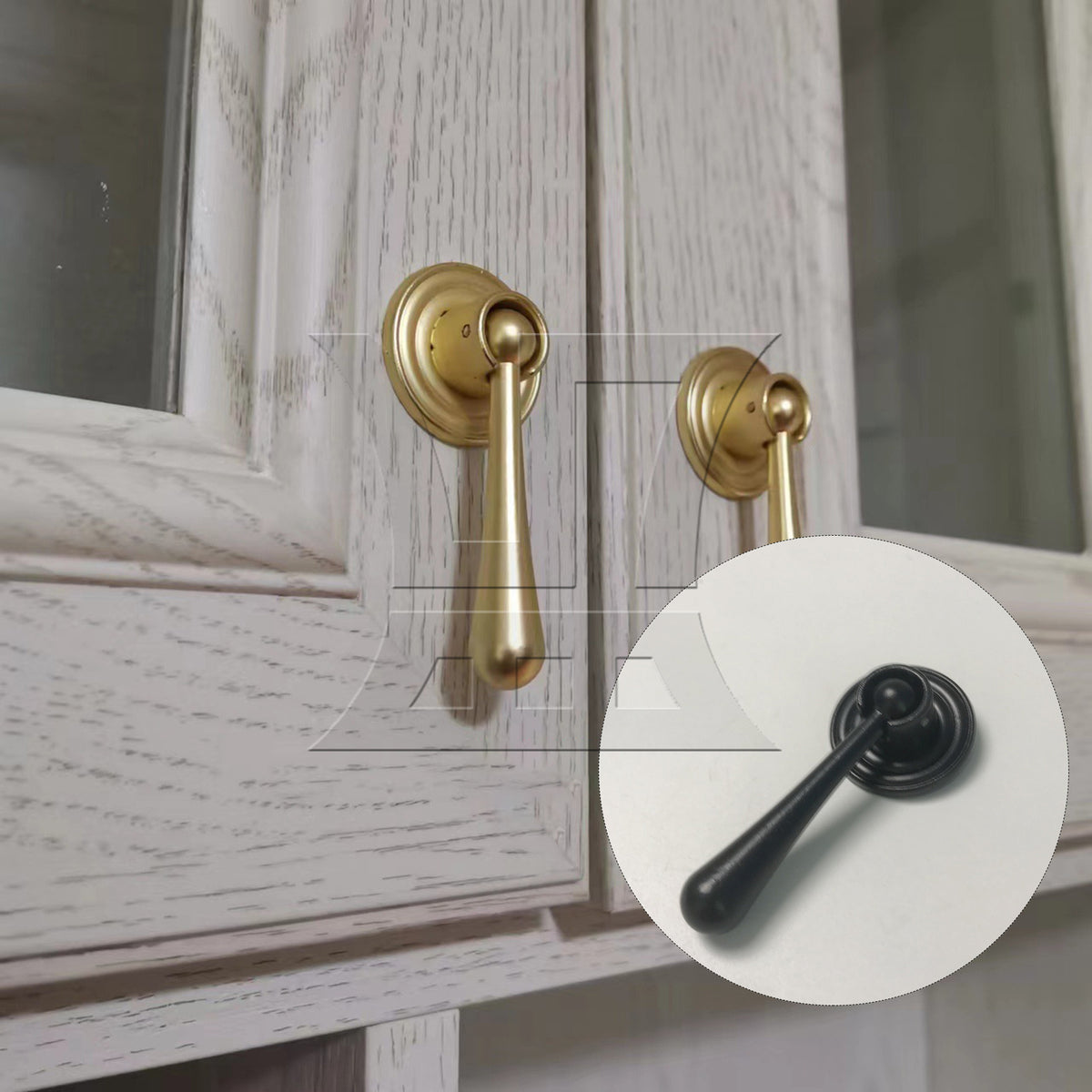 BQLZR 1pc Antique Brass Pendant Pull B1020 Black for Furniture Polishing Furniture Polishing
