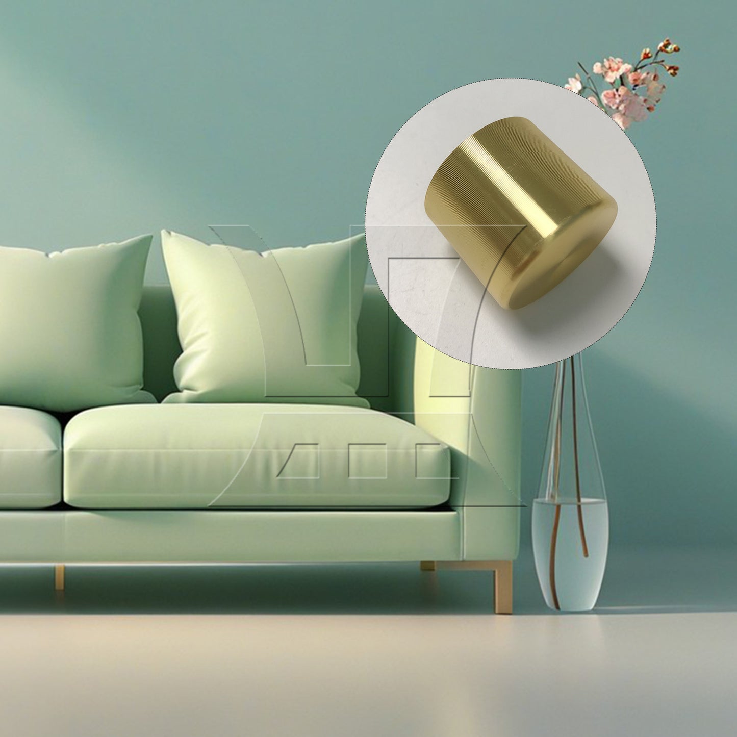 BQLZR 1pc Brass Furniture Leg Cover Outer Diameter 35mm x Height 30mm for Sofa Foot Covers Table and Chair Foot Covers