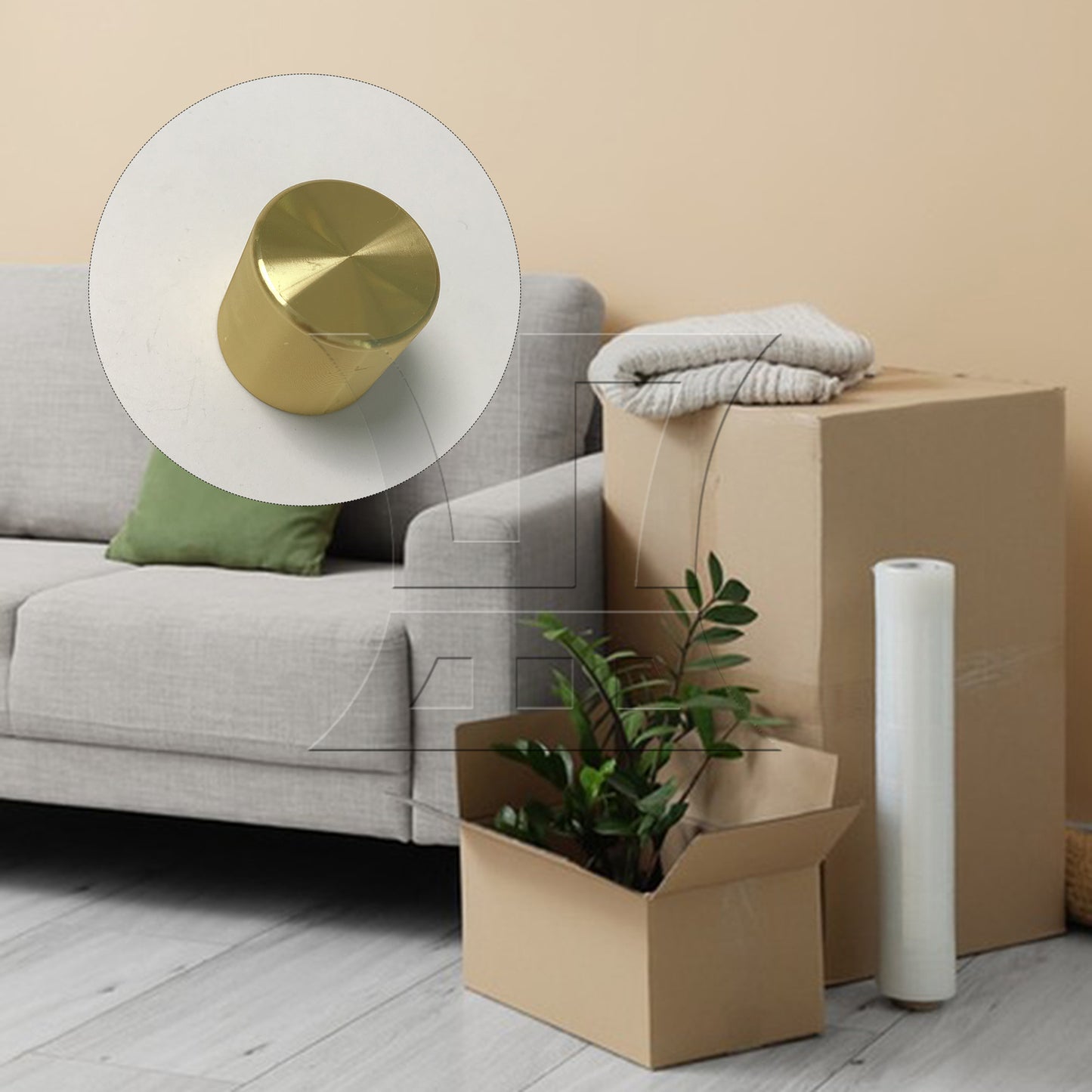 BQLZR 1pc Brass Furniture Leg Cover Outer Diameter 35mm x Height 30mm for Sofa Foot Covers Table and Chair Foot Covers