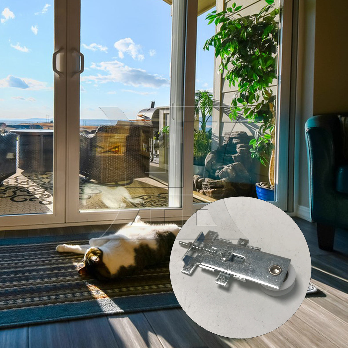 BQLZR 1pc Cabinet Sliding Door Pulley Roller Bottom for Wardrobe Door Pulls Partition Door Pulls