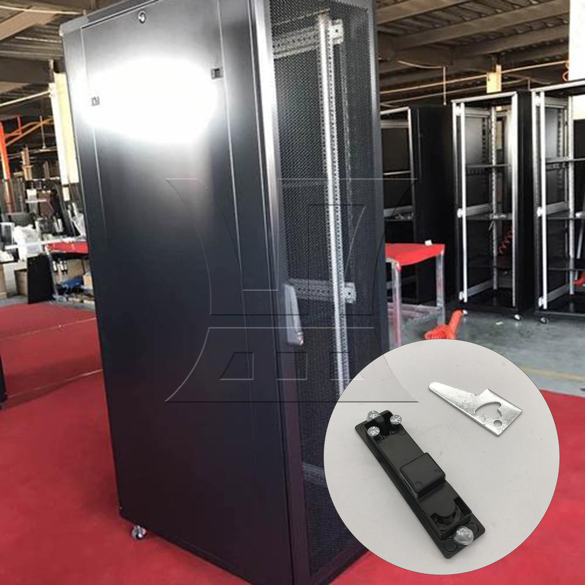 BQLZR 1pc Distribution Cabinet Flat Lock With Button Black for Distribution Cabinets