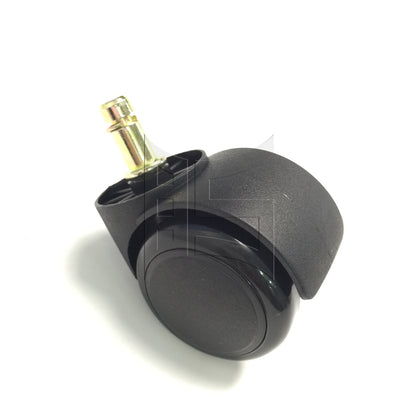 BQLZR  1pc 2inch Plastic Swivel Caster with Brake Rod 10x22mm Black for Official Chair Tea Table