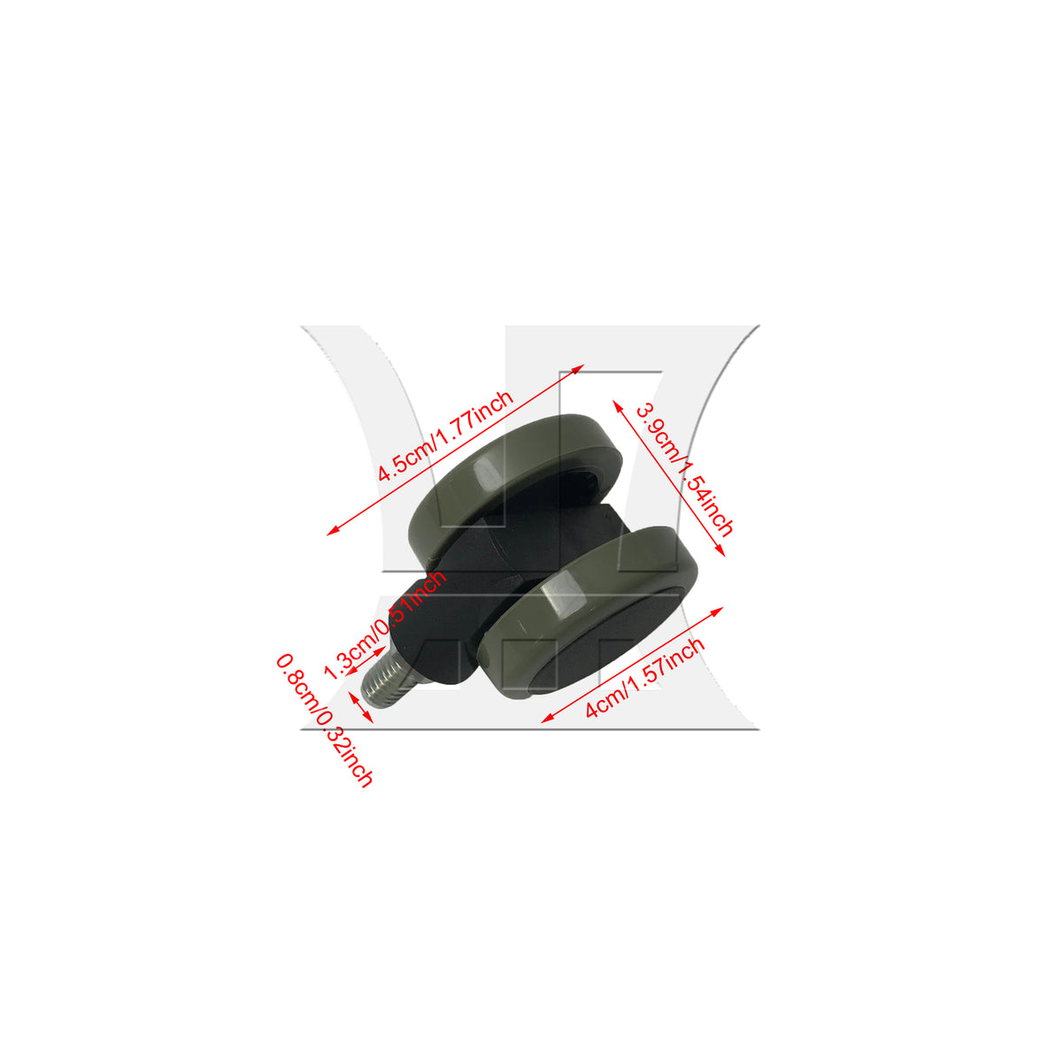 BQLZR 1pc 1.5inch Plastic Furniture Swivel Feet Wheel without Brake Grey Thread 8x13mm for Cart Tea Table
