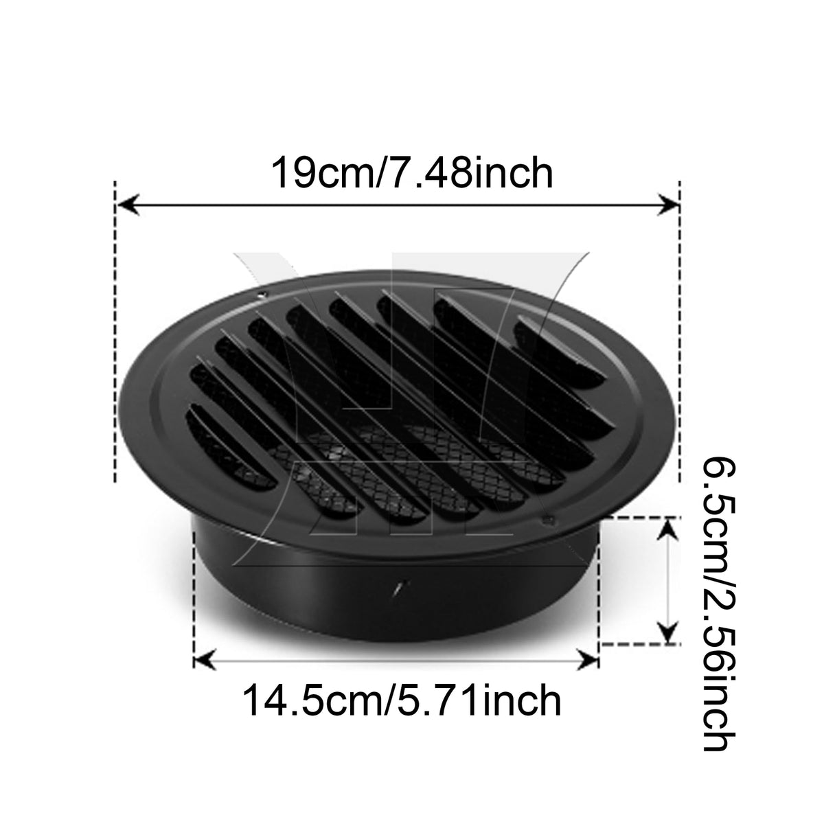 BQLZR 1pc 6inch Stainless Steel Round Exhaust Cover 150mm Flat Black for Scope Hood