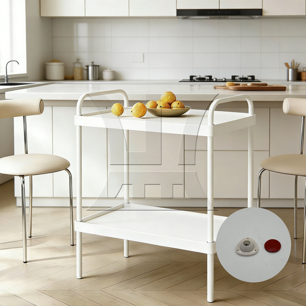 BQLZR 1pc Adhesive Furniture Trolley Swivel Roller White 10mm for Cart Dining Table