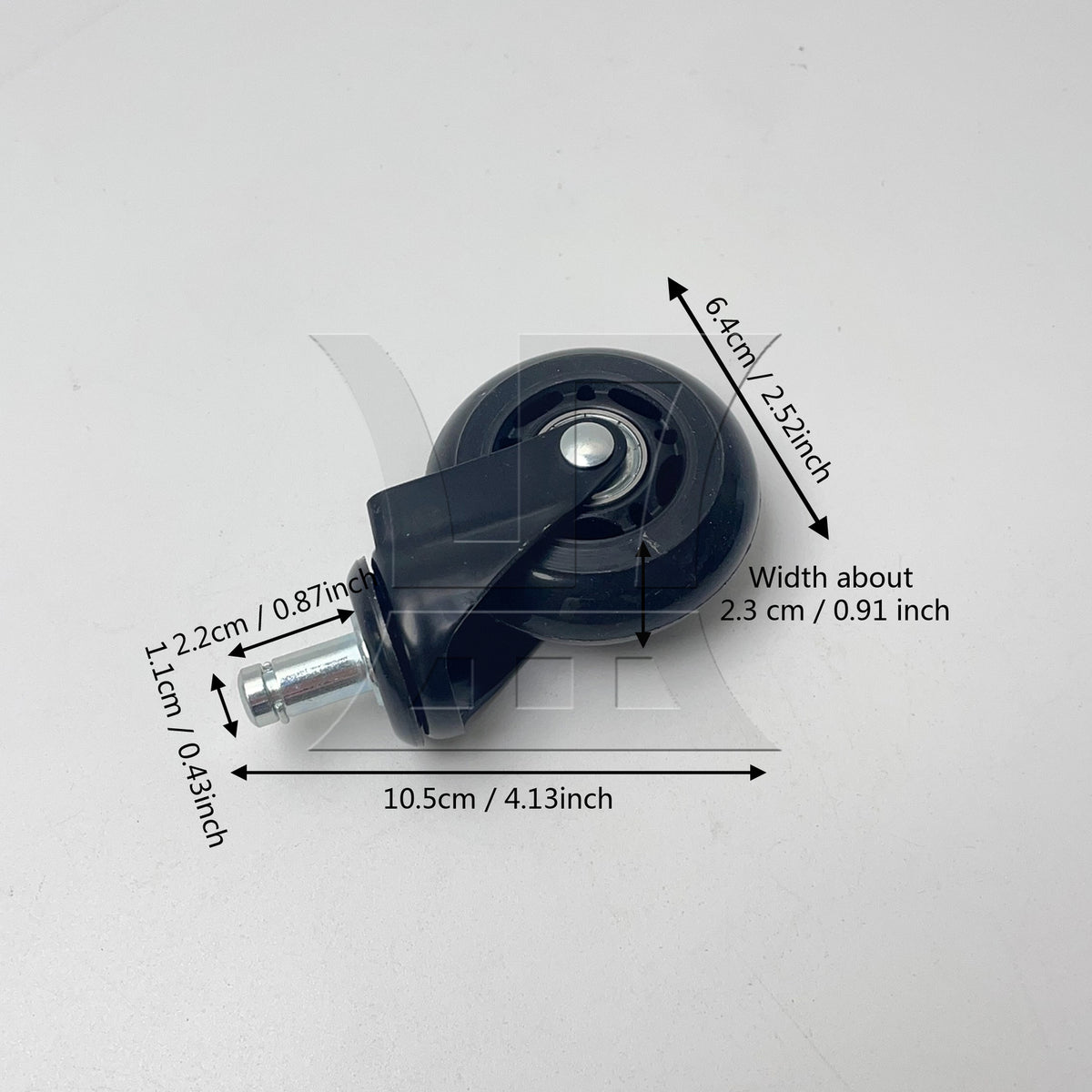 BQLZR 1pc 2.5inch Silent Swivel Caster without Brake for Office Chair Coffee Table
