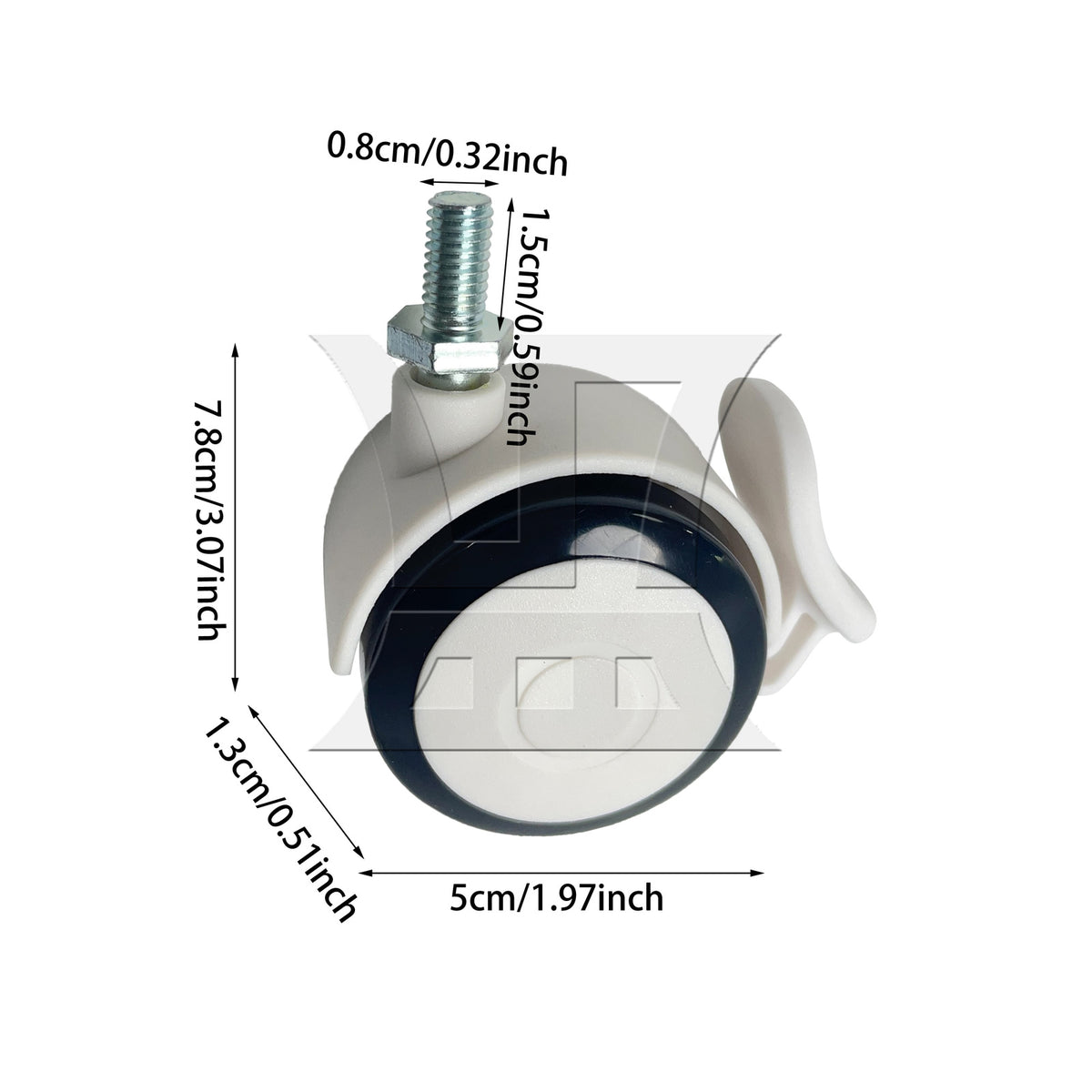 BQLZR 1pc Plastic Furniture Swivel Caster Black 2inch for Cart Coffee Table