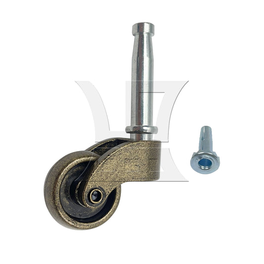 BQLZR 1pc Zinc Alloy Insert Rod Swivel Caster for Cart Coffee Table