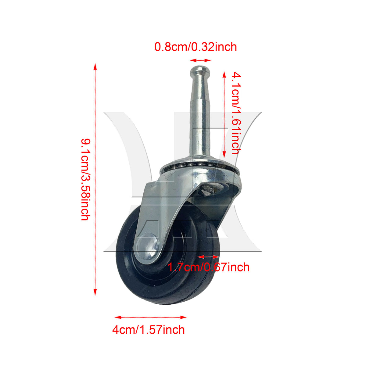 BQLZR 1pc Retro Swivel Furniture Caster Silver 1.5inch for Cart Coffee Table