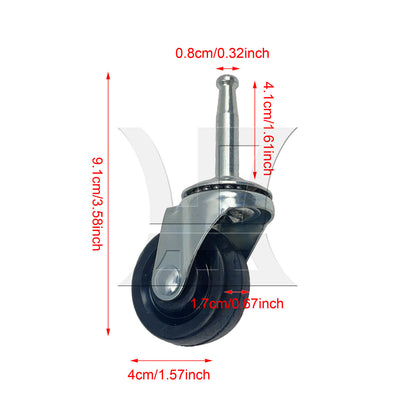BQLZR 1pc Retro Swivel Furniture Caster Silver 1.5inch for Cart Coffee Table