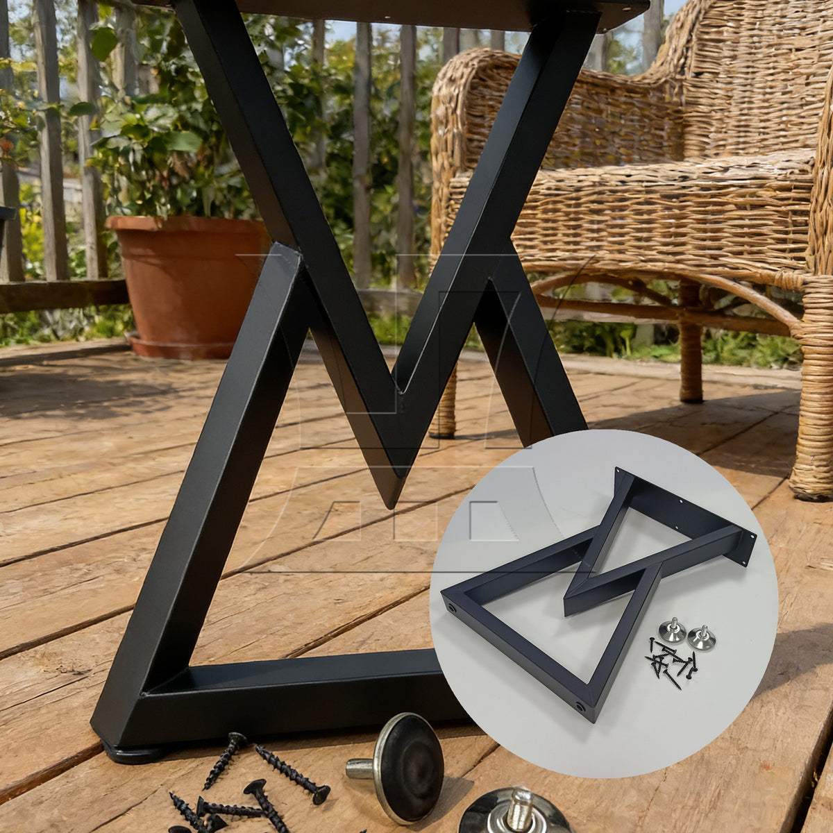 BQLZR 1pc Metal Furniture Table Legs Black 40x28x7cm for Camping Table Coffee Table