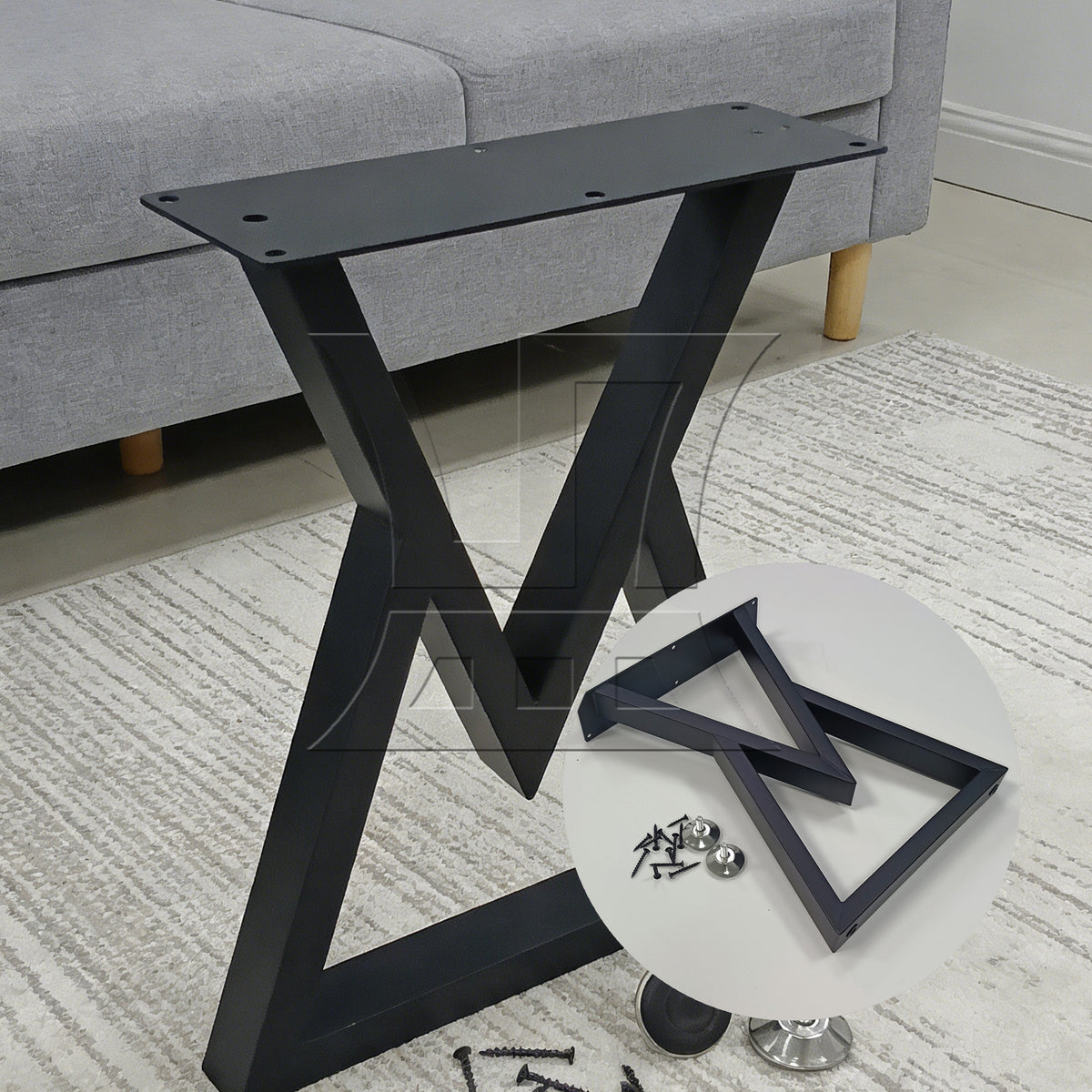 BQLZR 1pc Metal Furniture Table Legs Black 40x28x7cm for Camping Table Coffee Table