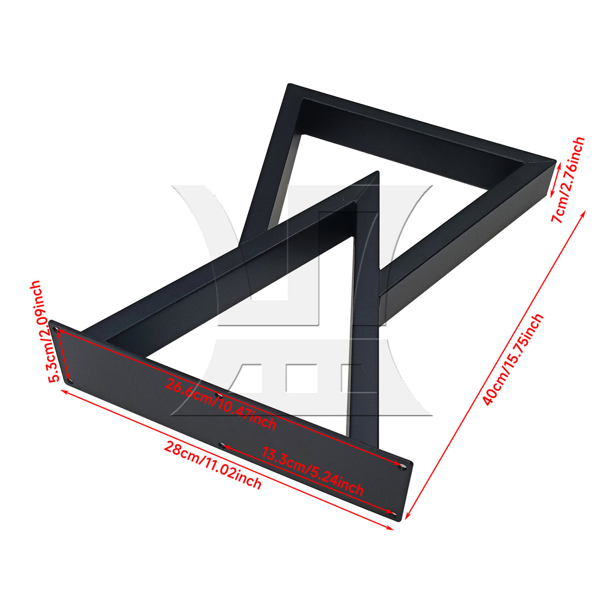 BQLZR 1pc Metal Furniture Table Legs Black 40x28x7cm for Camping Table Coffee Table