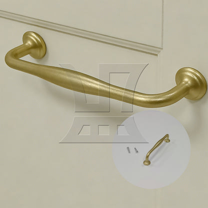 BQLZR 1pc Aluminum Alloy Cabinet Handle Hole Spacing 12.8cm Gold for Wardrobe Drawer Handle