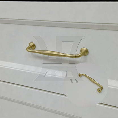 BQLZR 1pc Aluminum Alloy Cabinet Handle Hole Spacing 12.8cm Gold for Wardrobe Drawer Handle