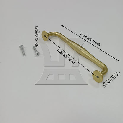 BQLZR 1pc Aluminum Alloy Cabinet Handle Hole Spacing 12.8cm Gold for Wardrobe Drawer Handle