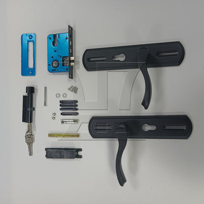 BQLZR 1set HStainless Steel Adjustable Household Door Lock Black Household Split Door Lock
