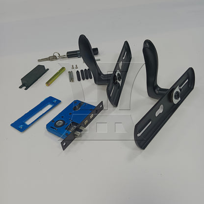 BQLZR 1set HStainless Steel Adjustable Household Door Lock Black Household Split Door Lock