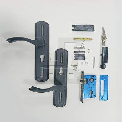 BQLZR 1set HStainless Steel Adjustable Household Door Lock Black Household Split Door Lock