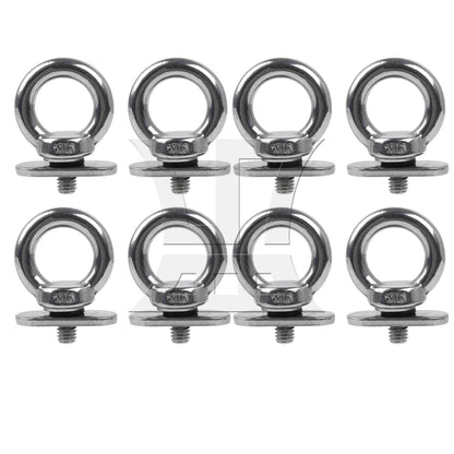 BQLZR 8Pieces Kayak Part Track Mount Tie Down Eyelet to Hold Bungee Cord Ropes M6