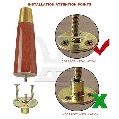 BQLZR 4Pieces M8 Female Thread T-Nut 1.44inch Dia Round Base Screw-in for Furniture