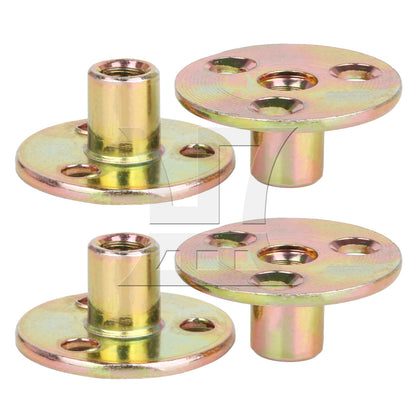 BQLZR 4Pieces M8 Female Thread T-Nut 1.44inch Dia Round Base Screw-in for Furniture