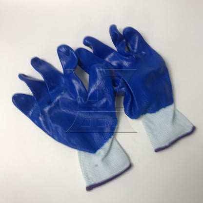 BQLZR White Non-Slip Coated Nylon Work Mittens L Size Mitts for Buildling and Carry
