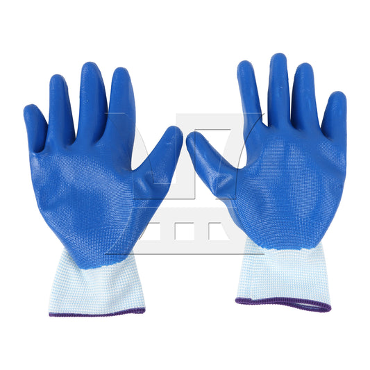 BQLZR White Non-Slip Coated Nylon Work Mittens L Size Mitts for Buildling and Carry
