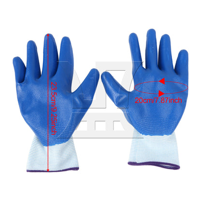 BQLZR White Non-Slip Coated Nylon Work Mittens L Size Mitts for Buildling and Carry