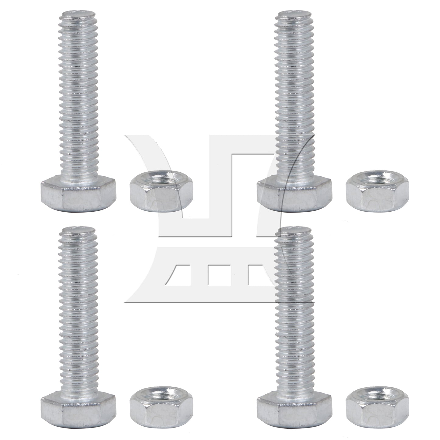 BQLZR M6 Fastener 6x25mm Hex Screws and Nuts for Track Pulleys Metal Silver