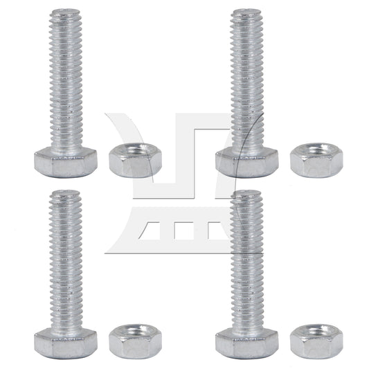 BQLZR M6 Fastener 6x25mm Hex Screws and Nuts for Track Pulleys Metal Silver