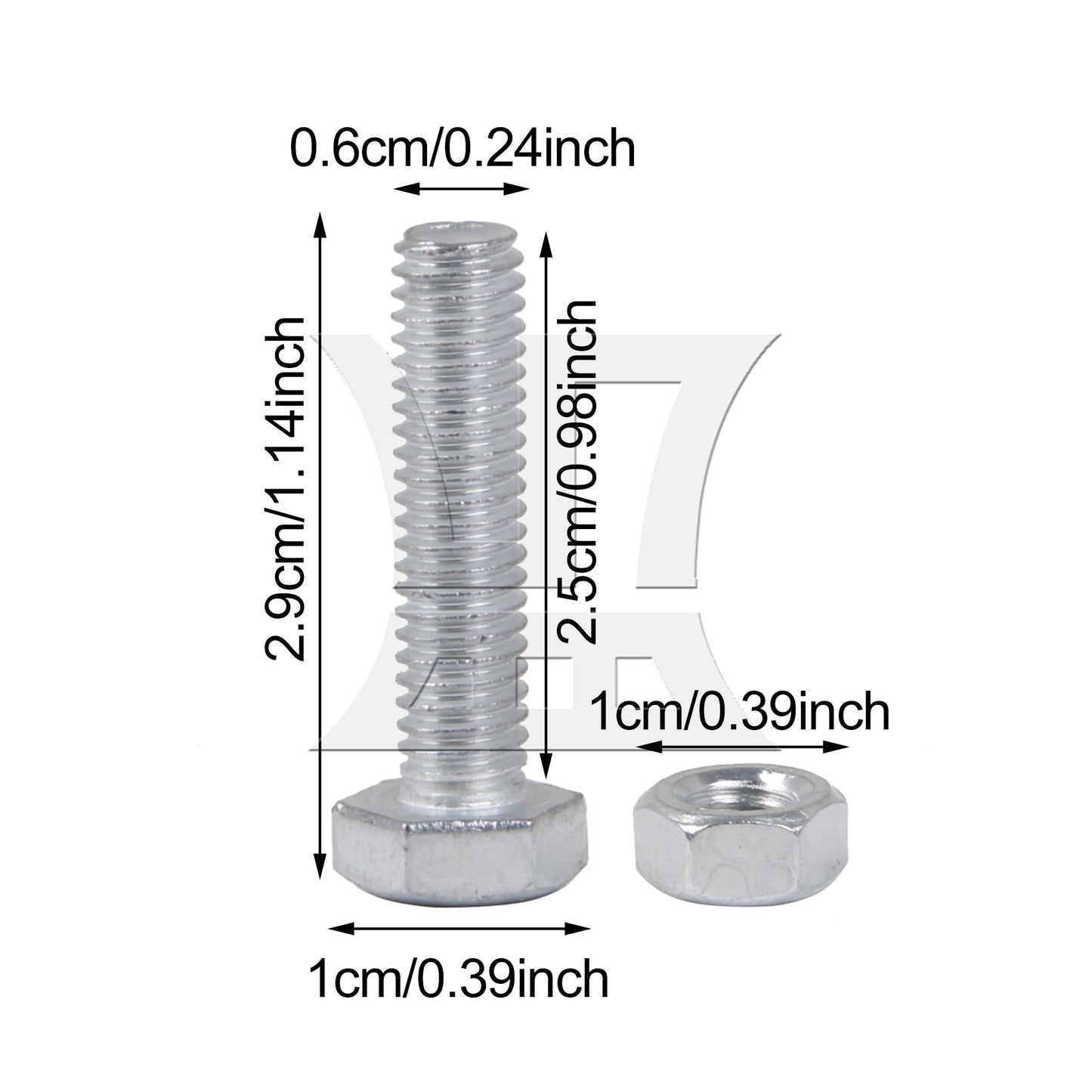 BQLZR M6 Fastener 6x25mm Hex Screws and Nuts for Track Pulleys Metal Silver