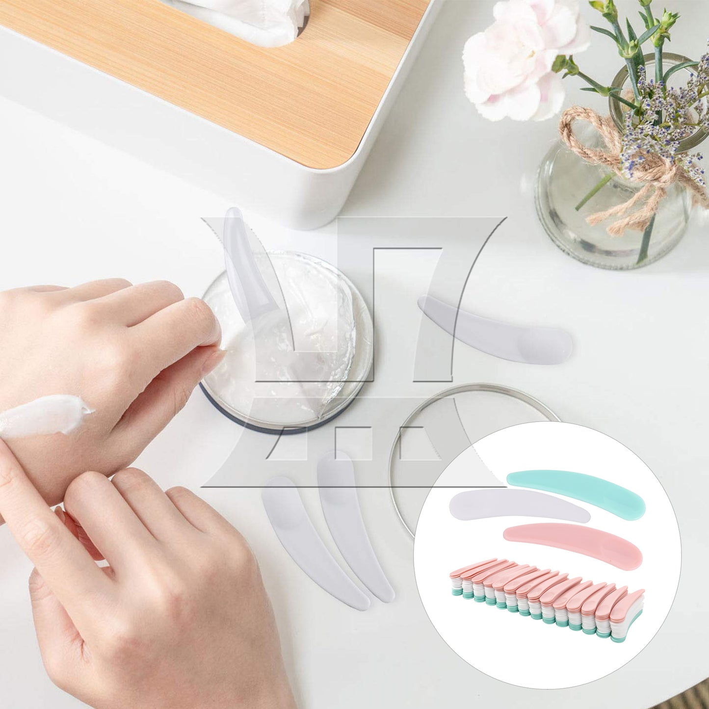 BQLZR 200 Pieces Small Plastic Spatulas for Cosmetics Creams Crafts 2.17" x 0.47"