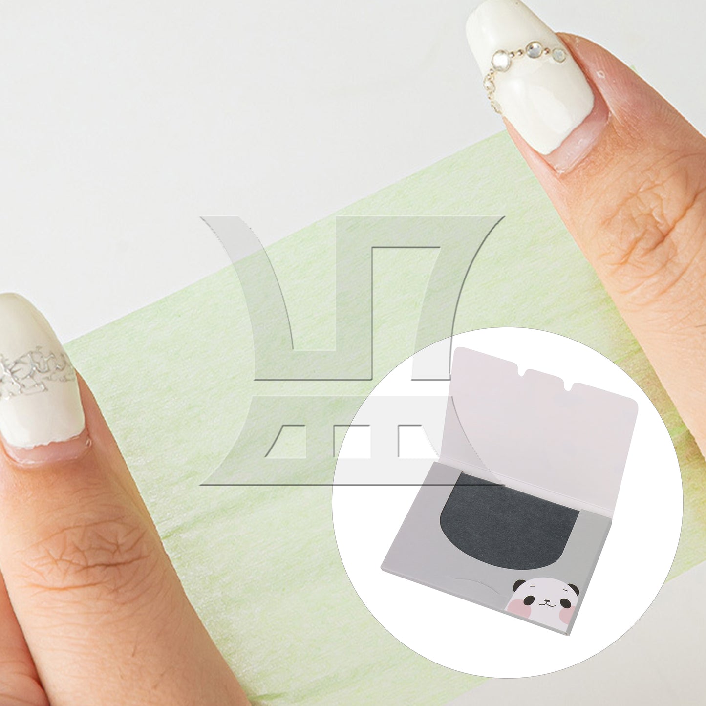 BQLZR 100 Pcs 3.54" Length Dark Grey Facial Oil Blotting Sheets Portable for Daily