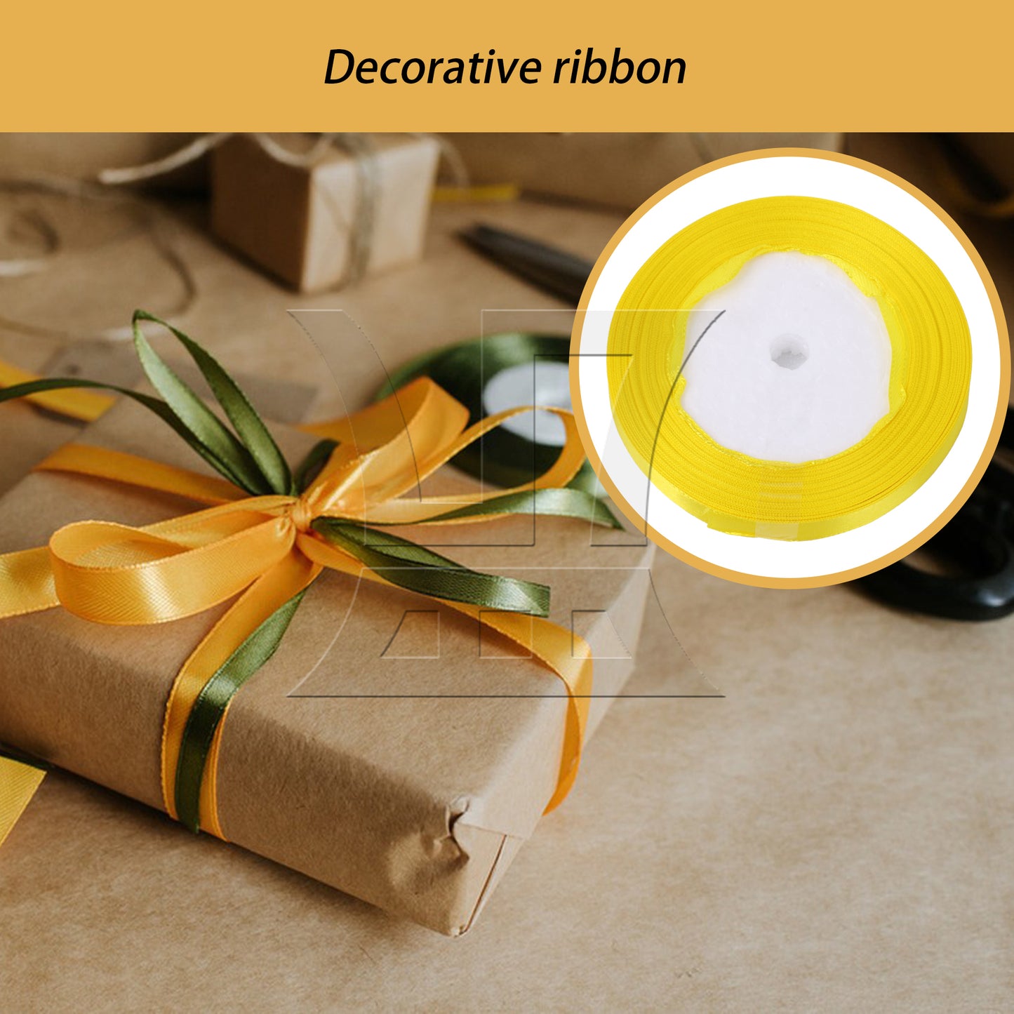 BQLZR Solid Color Satin Ribbon 0.4 Inch x 24 Yards for Weddings Wreaths Craft Yellow