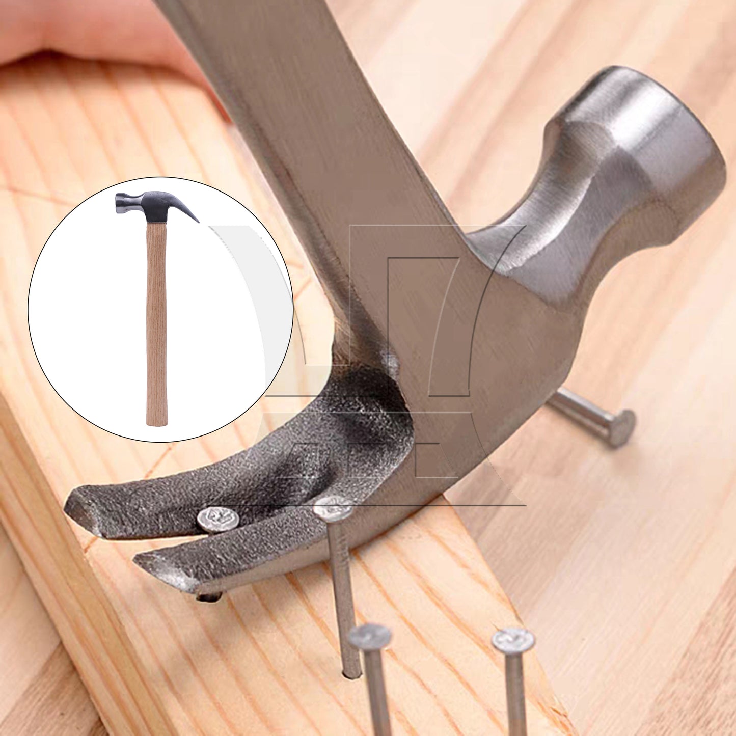 BQLZR High Carbon Steel Claw Hammer 8-Ounce Basic Hand Tool for DIY and Woodworking