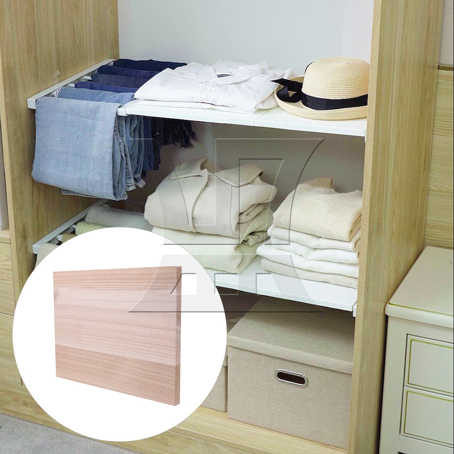 BQLZR Solid Wood Board for DIY Furniture Wardrobe Partition 15.75" x 11.81" x 0.79"