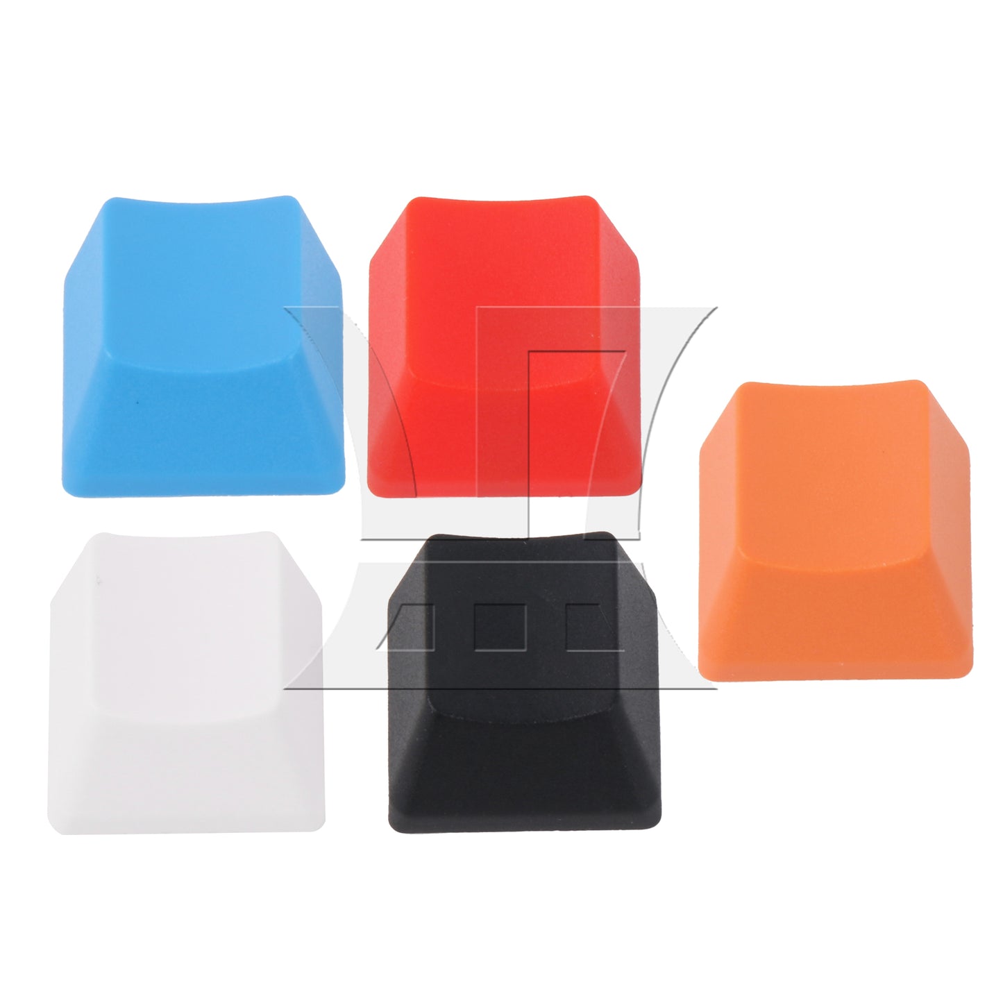 BQLZR 5 Pieces Keyboard Keycaps Black White Red Blue Orange-Red Blank Solid Color