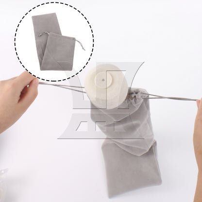 BQLZR Percussion Accessories Gray Velvet Bag with Drawstring for Drum 18.11x4.72"