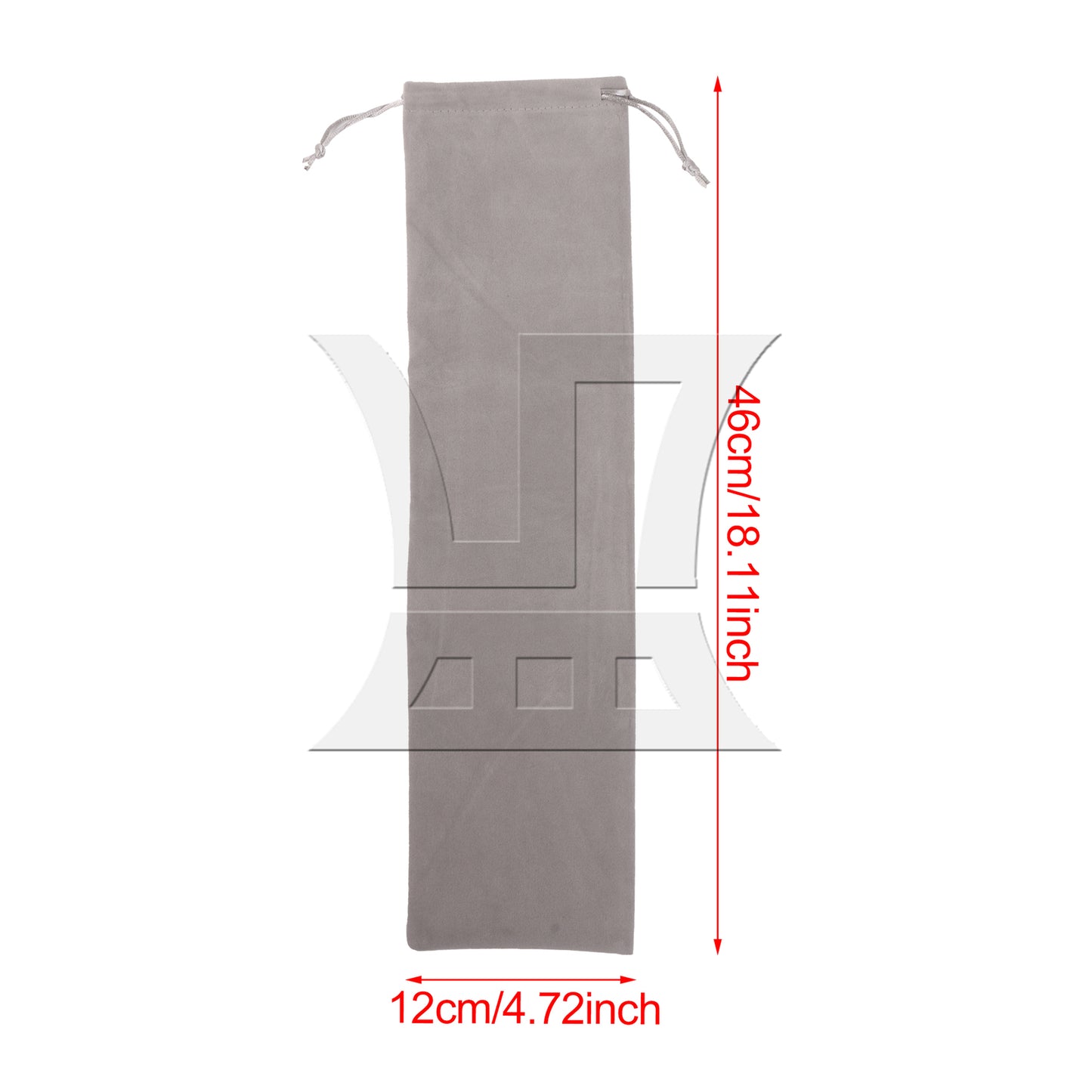 BQLZR Percussion Accessories Gray Velvet Bag with Drawstring for Drum 18.11x4.72"