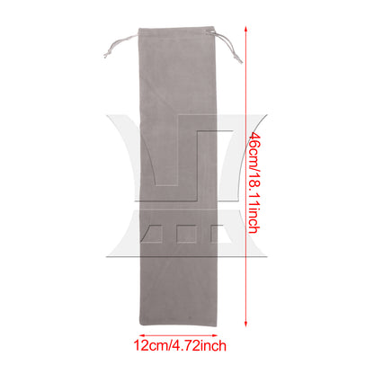 BQLZR Percussion Accessories Gray Velvet Bag with Drawstring for Drum 18.11x4.72"
