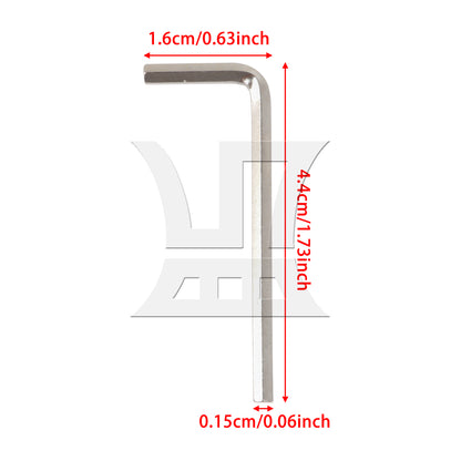 BQLZR 1pcs Hexagon Allen Key 45# Steel Surface Nickel Plating 1.73inch x 0.63inch Silver