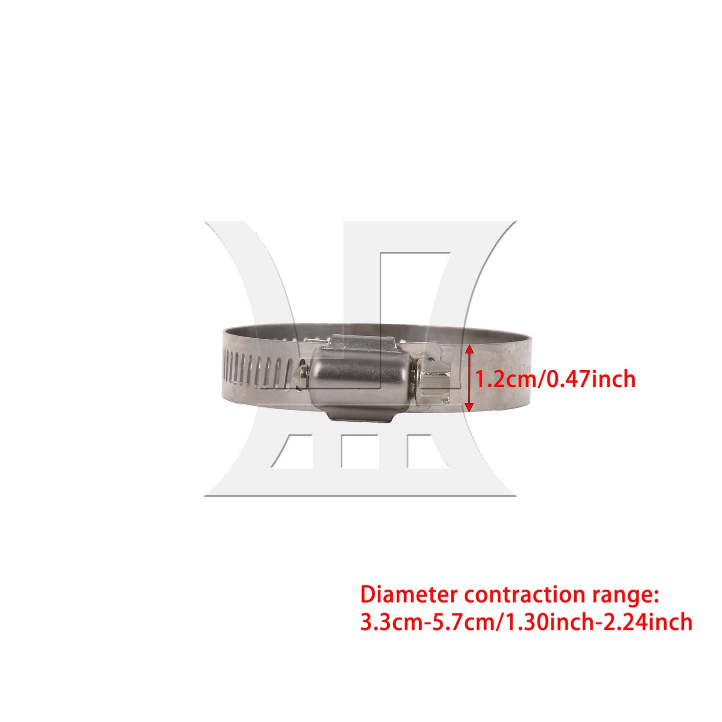 BQLZR 1pc Stainless Steel Hose Clamp Adjustable 33-57mm for Wires Cables Home Tools Silver