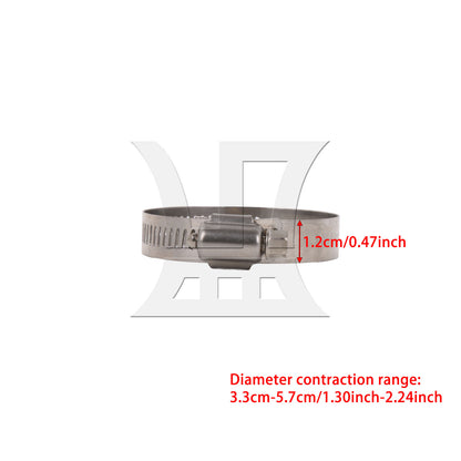 BQLZR 1pc Stainless Steel Hose Clamp Adjustable 33-57mm for Wires Cables Home Tools Silver