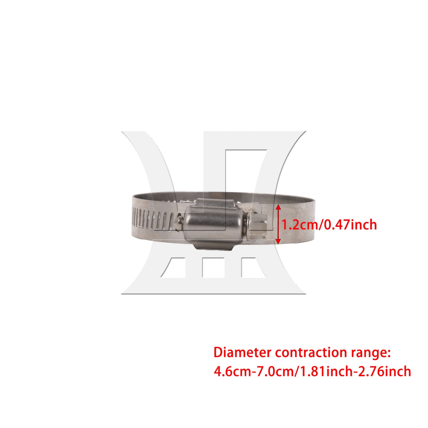 BQLZR 1pc Stainless Steel Hose Clamp Adjustable 46-70mm for Wires Cables Home Tools Silver