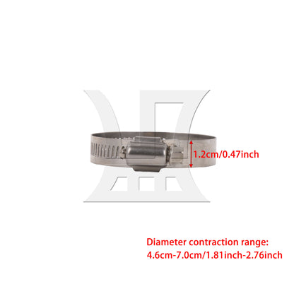 BQLZR 1pc Stainless Steel Hose Clamp Adjustable 46-70mm for Wires Cables Home Tools Silver