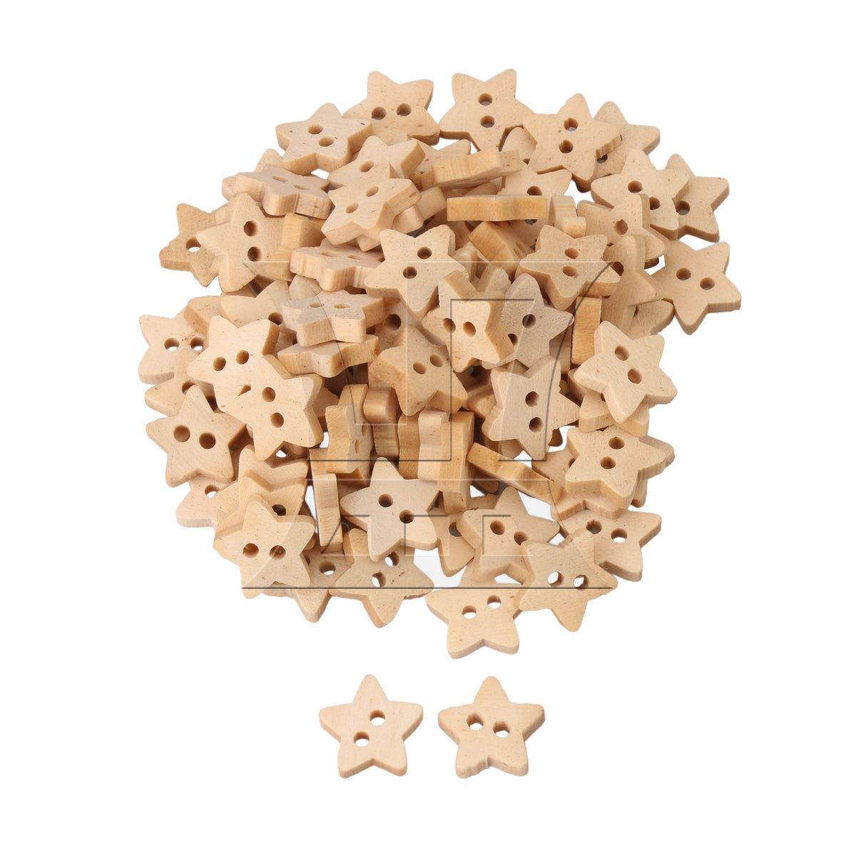 BQLZR Five-pointed Star Wooden Buttons for Craft DIY 13mm Length