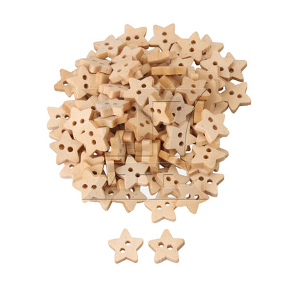 BQLZR Five-pointed Star Wooden Buttons for Craft DIY 13mm Length