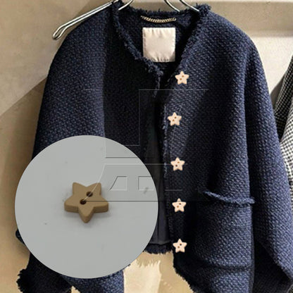BQLZR Five-pointed Star Wooden Buttons for Craft DIY 13mm Length